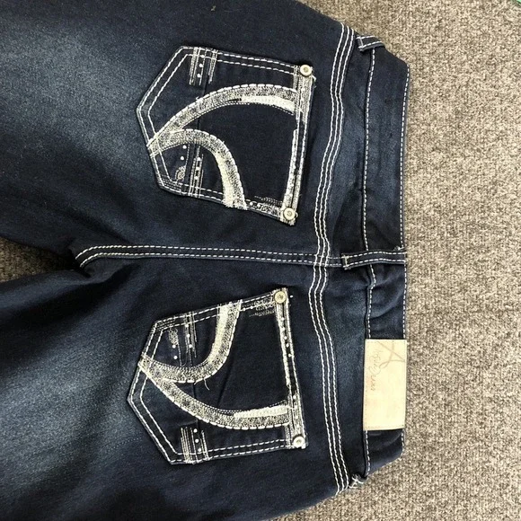 RK07452 Ariya SKINNY WOMENS JEANS sz3/4 DARK BLUE; SOLID JEANS - Picture 8 of 8